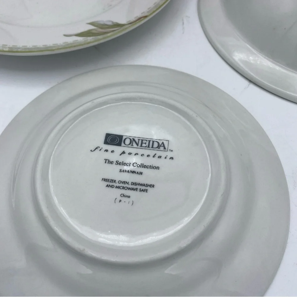3pc add on set Oneida Porcelain Savannah salad plate soup bowl bread plate